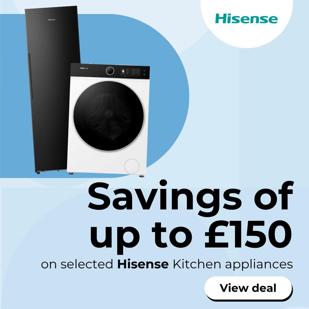 Savings of up to £150 on selected Hisense appliances
